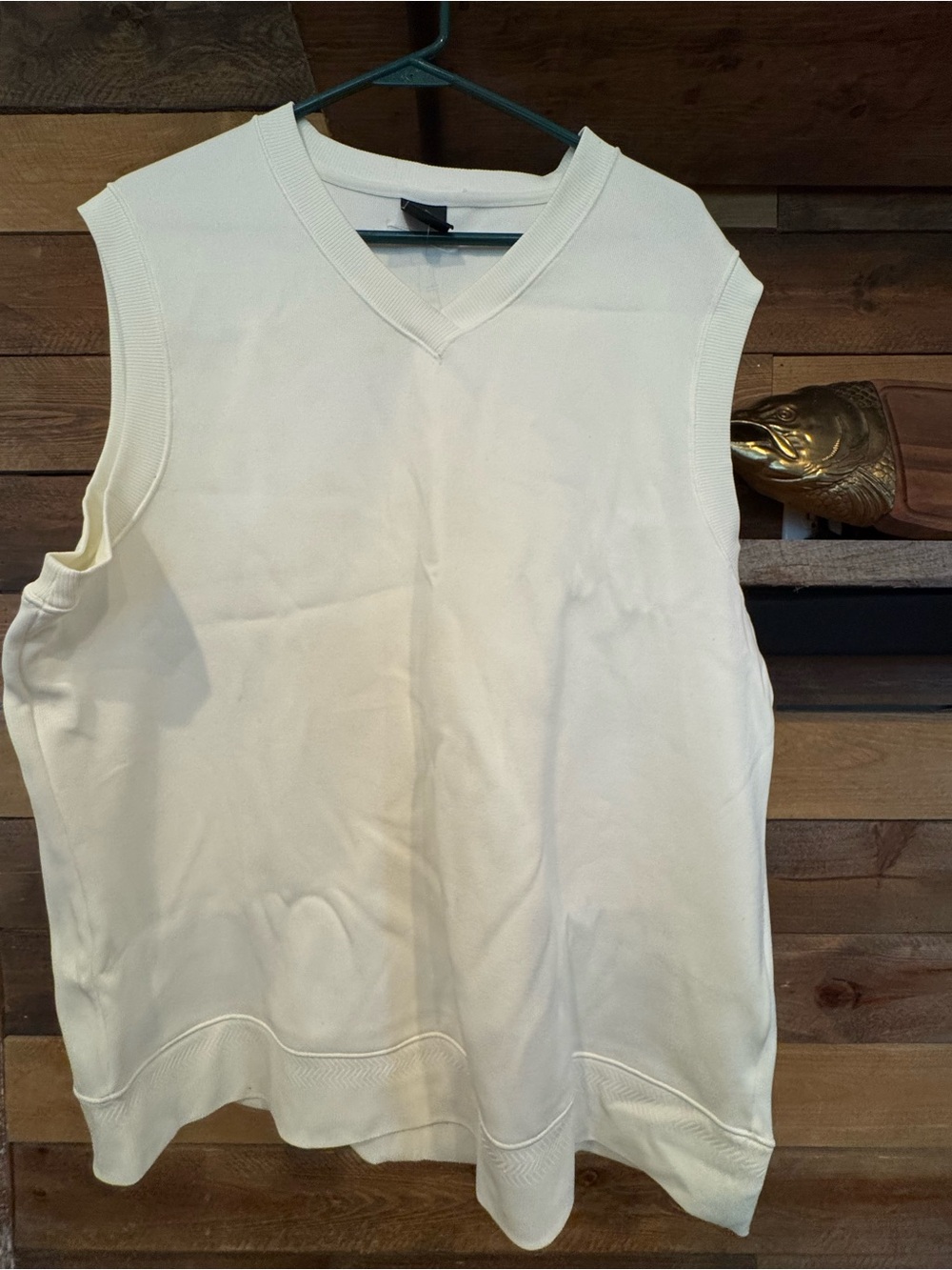 Nike Men's Cream V-Neck Sleeveless Tank Top/Golf vest